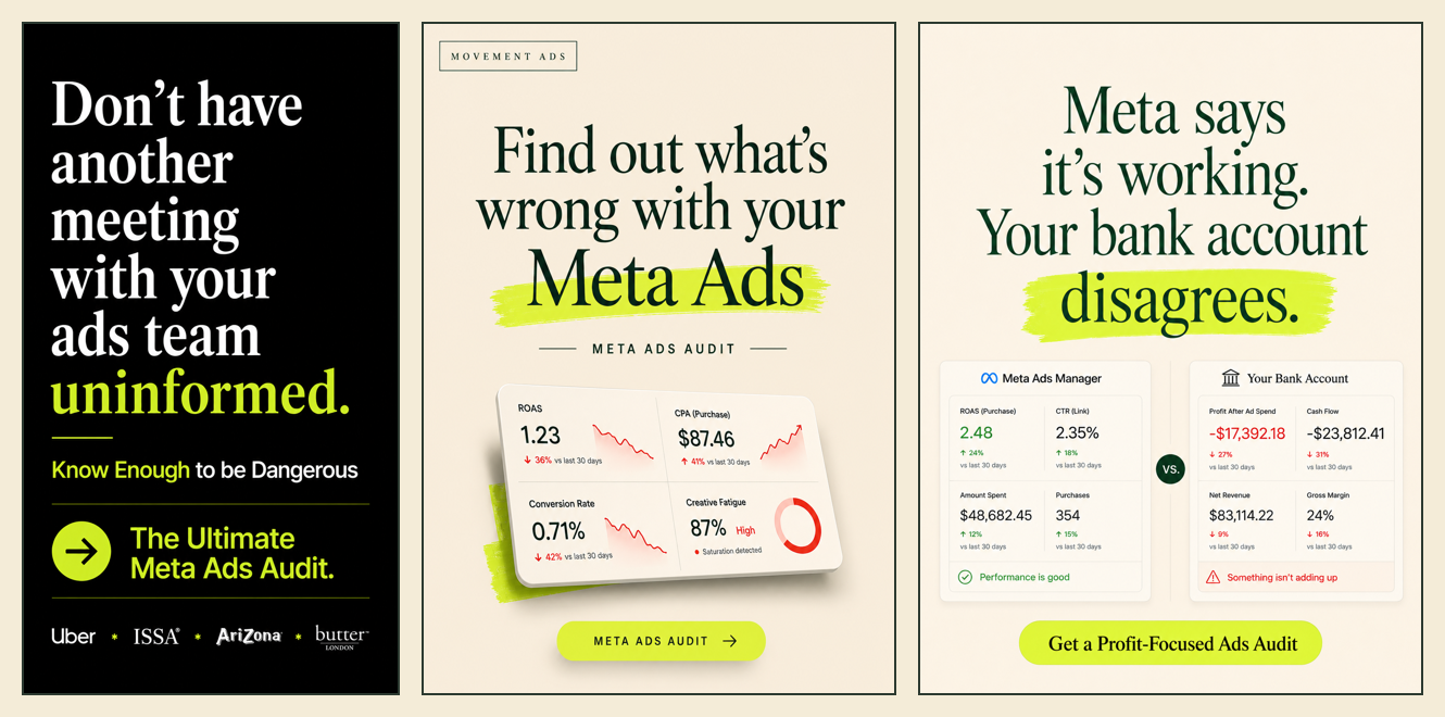 Three landing-page design concepts I generated in ChatGPT to feed Claude as visual inspiration