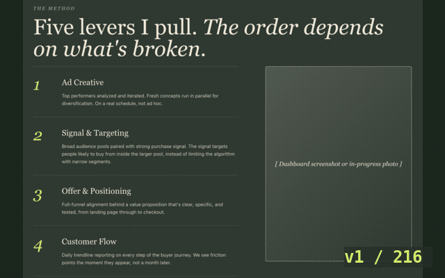 A slowed montage of design renditions of the Movement Ads website cycling by