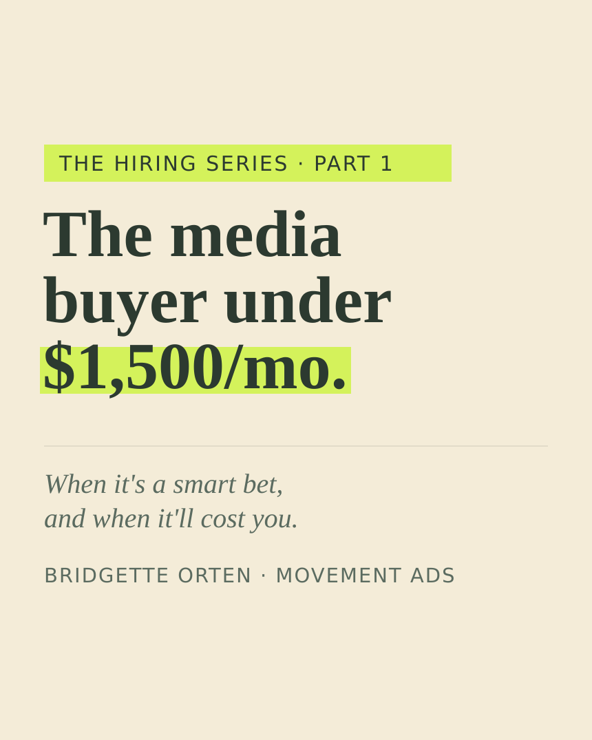 How to hire the right ad manager: the media buyer under $1,500/mo.