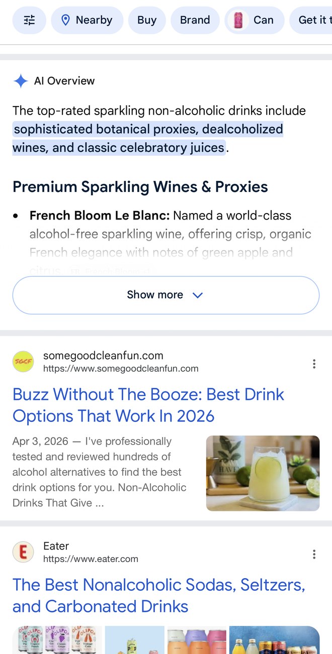 Google AI Overview result